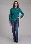 Roper Women Black Fill Solid Poplin - Broken horn