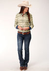 Roper Women Cowboy Rugby Print - Broken horn