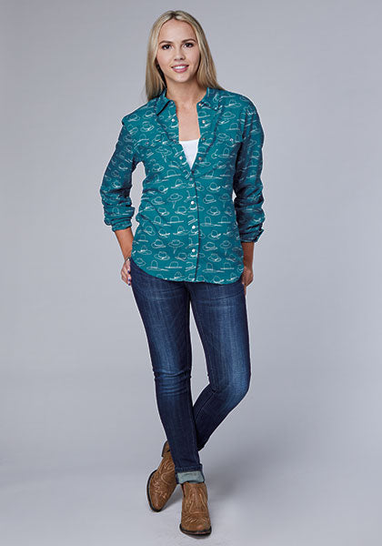 Roper Women Many Hat Printed Rayon - Broken horn