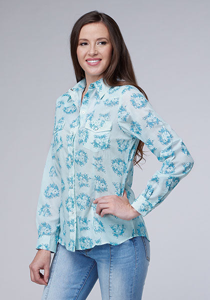 Roper Women Multi Blue Floral Print - Broken horn