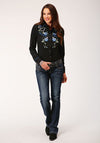 Roper Women Poly Spandex Twill Retro Shirt - Broken horn
