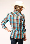 Roper Women's Desert Dobby Plaid - Brown - Broken horn