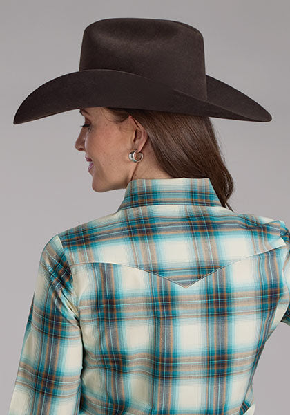 Roper Women's Ombre Plaid - Broken horn