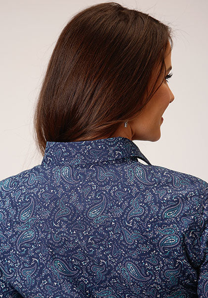 Roper Women's Vintage Paisley - Blue - Broken horn