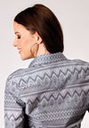 Roper Womens Horizontal River Aztec Print Shirt - Broken horn
