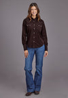 Stetson Women Courdry Denim Snap Shirt - Broken horn