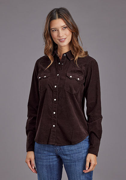 Stetson Women Courdry Denim Snap Shirt - Broken horn
