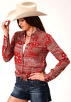 Stetson Women Print Rayon Bandana Patchwork - Red - Broken horn