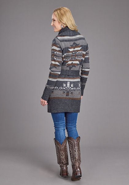 Stetson Women Indigo Aztec Sweater - Broken horn