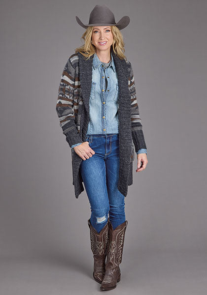 Stetson Women Indigo Aztec Sweater - Broken horn