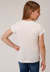 Roper Girl's Printed Knit Jersey Tee - Broken horn