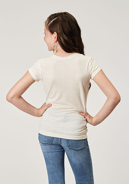 Roper Girls Knit Printed Knit Tee - Broken horn