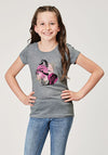 Roper Girls Light Grey Tee - Broken horn