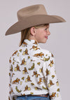 Roper Racers Printed Rayon - Broken horn