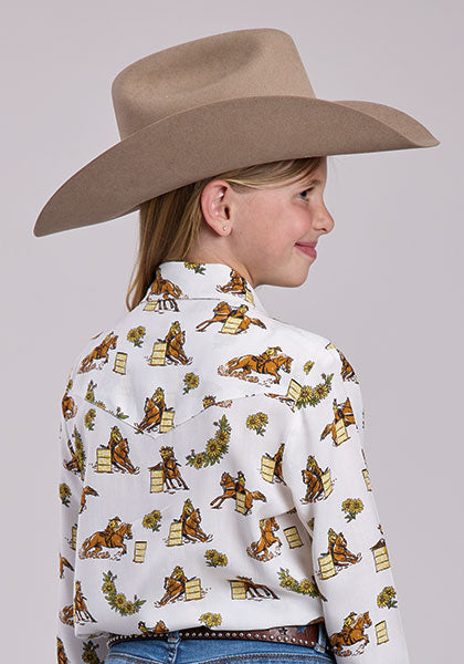 Roper Racers Printed Rayon - Broken horn