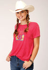 Roper Womens Watrmelon Pink Tee - Broken horn