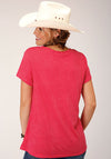 Roper Womens Watrmelon Pink Tee - Broken horn