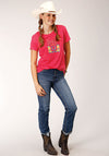 Roper Womens Watrmelon Pink Tee - Broken horn