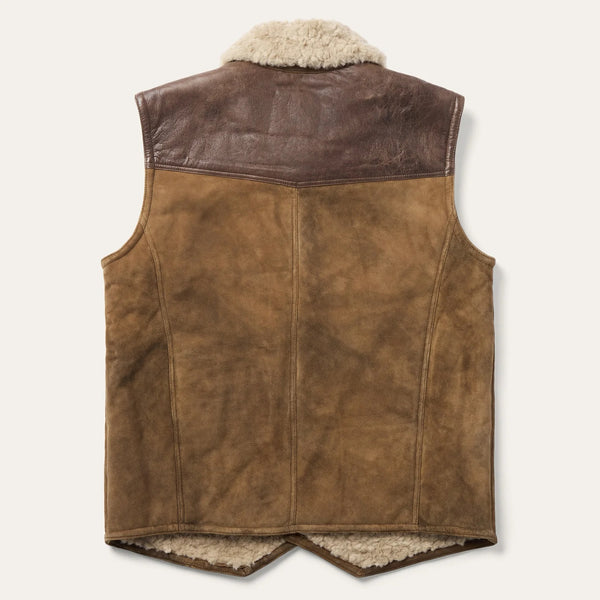 Stetson Distressed Suede Vest - Broken horn
