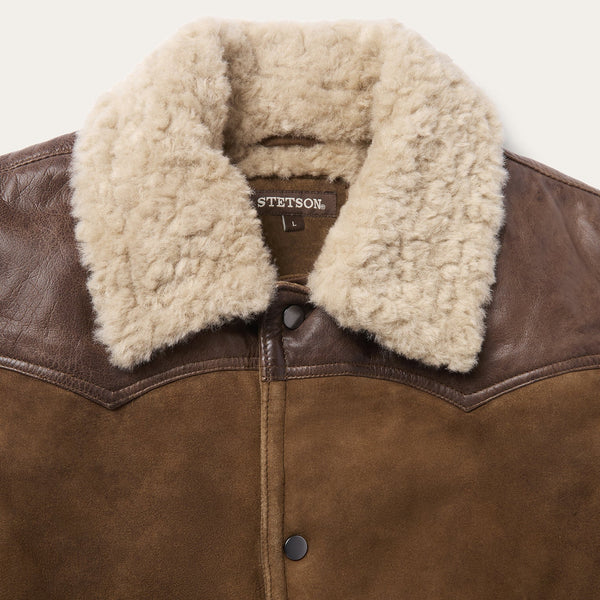 Stetson Distressed Suede Vest - Broken horn