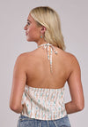 Roper Women Checker Stripe Halter Top - Broken horn