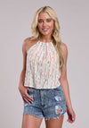 Roper Women Checker Stripe Halter Top - Broken horn