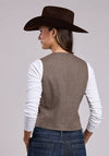 Stetson Womens Novelty Herringbone Tweed Vest - Broken horn