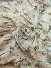 V-Neck Floral Printed Bohemian Layered Dress Apricot - Broken horn