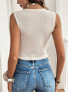 Textured Waistcoat Buttoned Tank Top - Broken horn