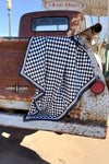 Small Checkered Out Wild Rag - Broken horn