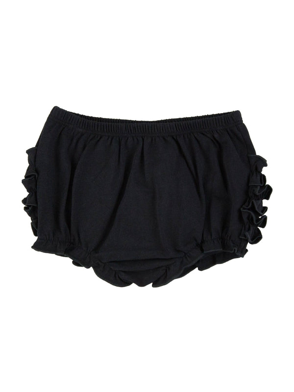 Baby Girls Black Knit RuffleButt Bloomer - Broken horn