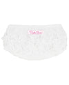 Baby Girls White Woven RuffleButt Bloomer - Broken horn