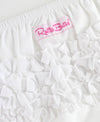 Baby Girls White Woven RuffleButt Bloomer - Broken horn