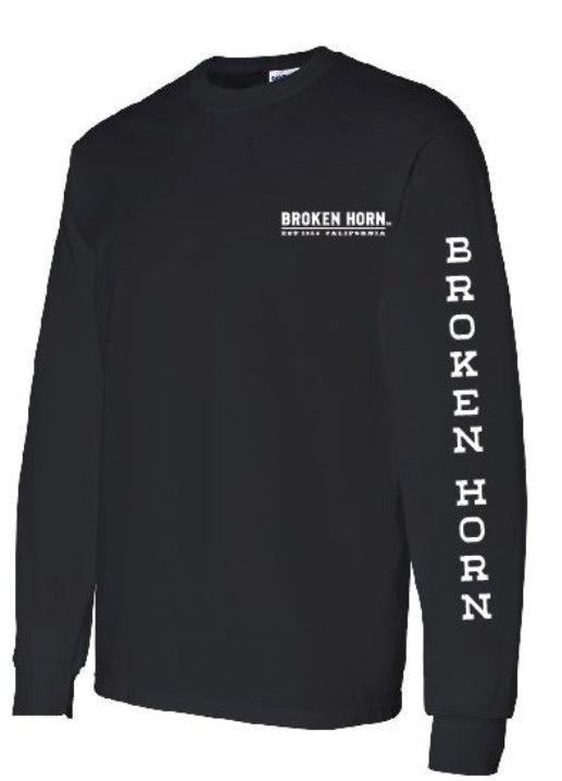 Broken Horn Logo Tee - Long Sleeve Black - Broken horn