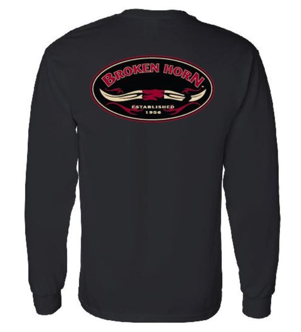 Broken Horn Logo Tee - Long Sleeve Black - Broken horn