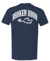 Broken Horn Logo Tee - Heather Navy - Broken horn