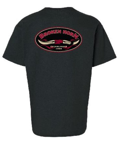 Broken Horn Youth Logo Tee - Black - Broken horn