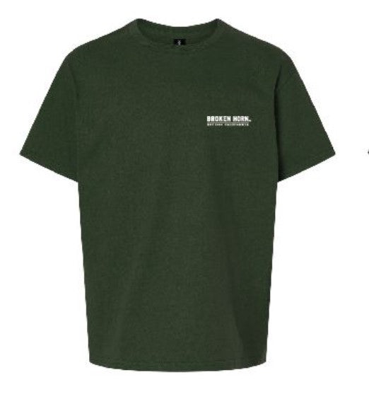 Broken Horn Youth Logo Tee - Forest Green - Broken horn