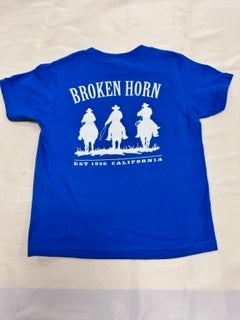 Broken Horn Youth Tee - Royal - Broken horn
