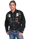 Scully Western Skull Shirt - Broken horn