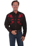 Scully Western Skull Shirt - Broken horn