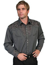 Scully Floral Tooled Embroidery Shirt - Broken horn