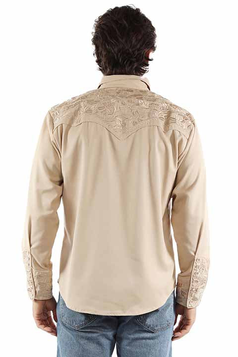 Scully Floral Tooled Embroidery Shirt - Broken horn