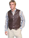 Scully Snap Front Vest - Leather - Broken horn