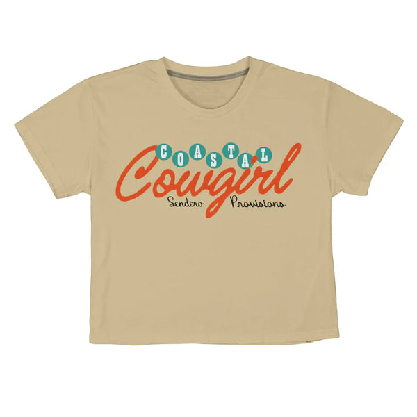 Coastal Cowgirl Crop Tee - Broken horn