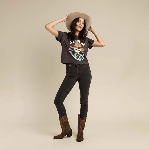 Sendero Quitado Crop Tee - Broken horn