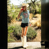 Ysleta High-Rise Denim Short - Broken horn