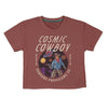Sendero Cosmic Cowboy Women's Crop Tee - Dusty Mauve - Broken horn