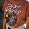 Sendero Cosmic Cowboy Women's Crop Tee - Dusty Mauve - Broken horn