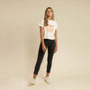 Sendero Vaqueros Crop Tee - White - Broken horn